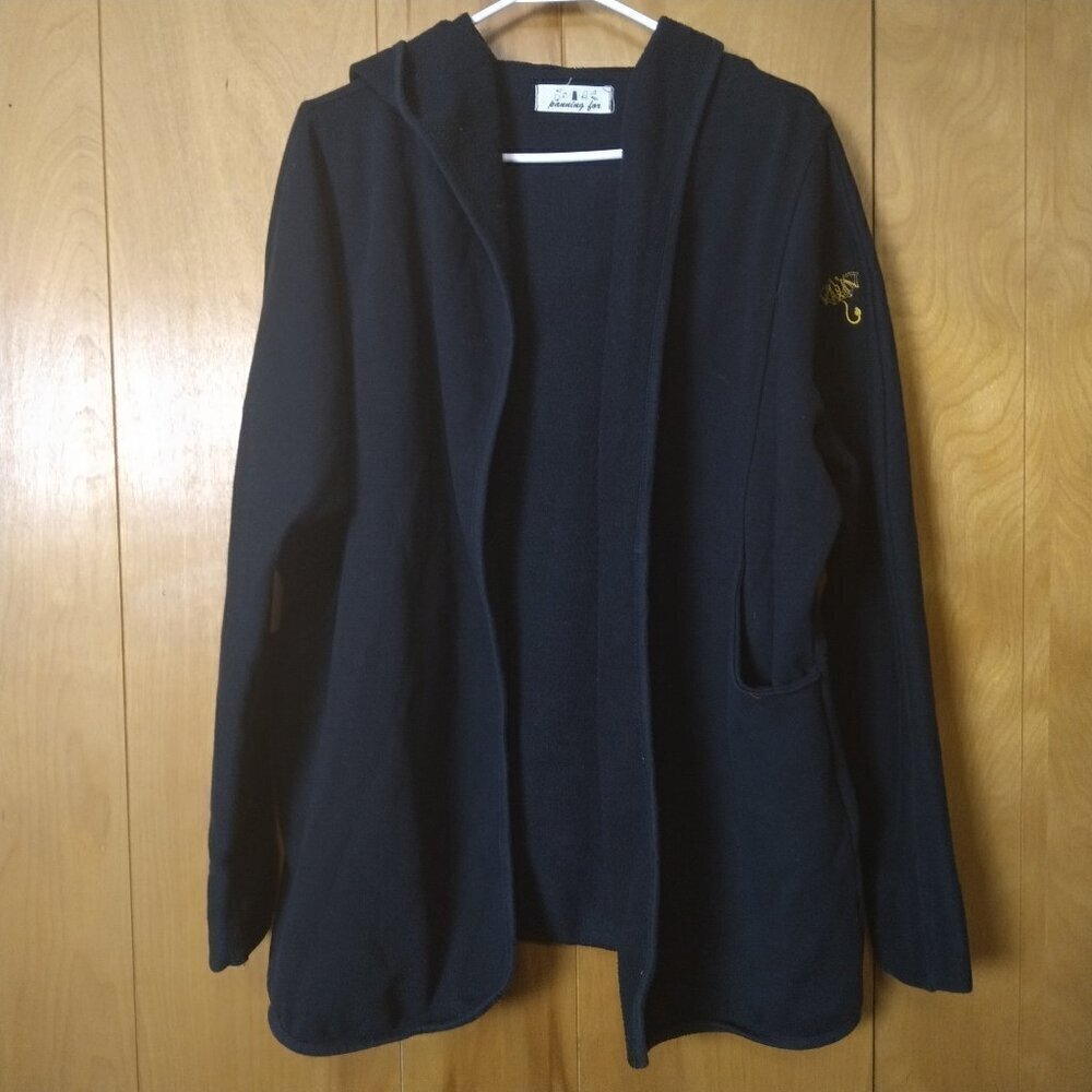 Panning For Gold Women's One Size Open Front Hooded Cardigan Sweater Novelty